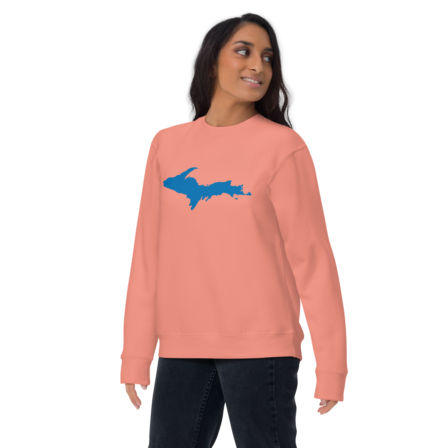 Michigan Upper Peninsula Sweatshirt (w/ Azure UP Outline) | Unisex Premium