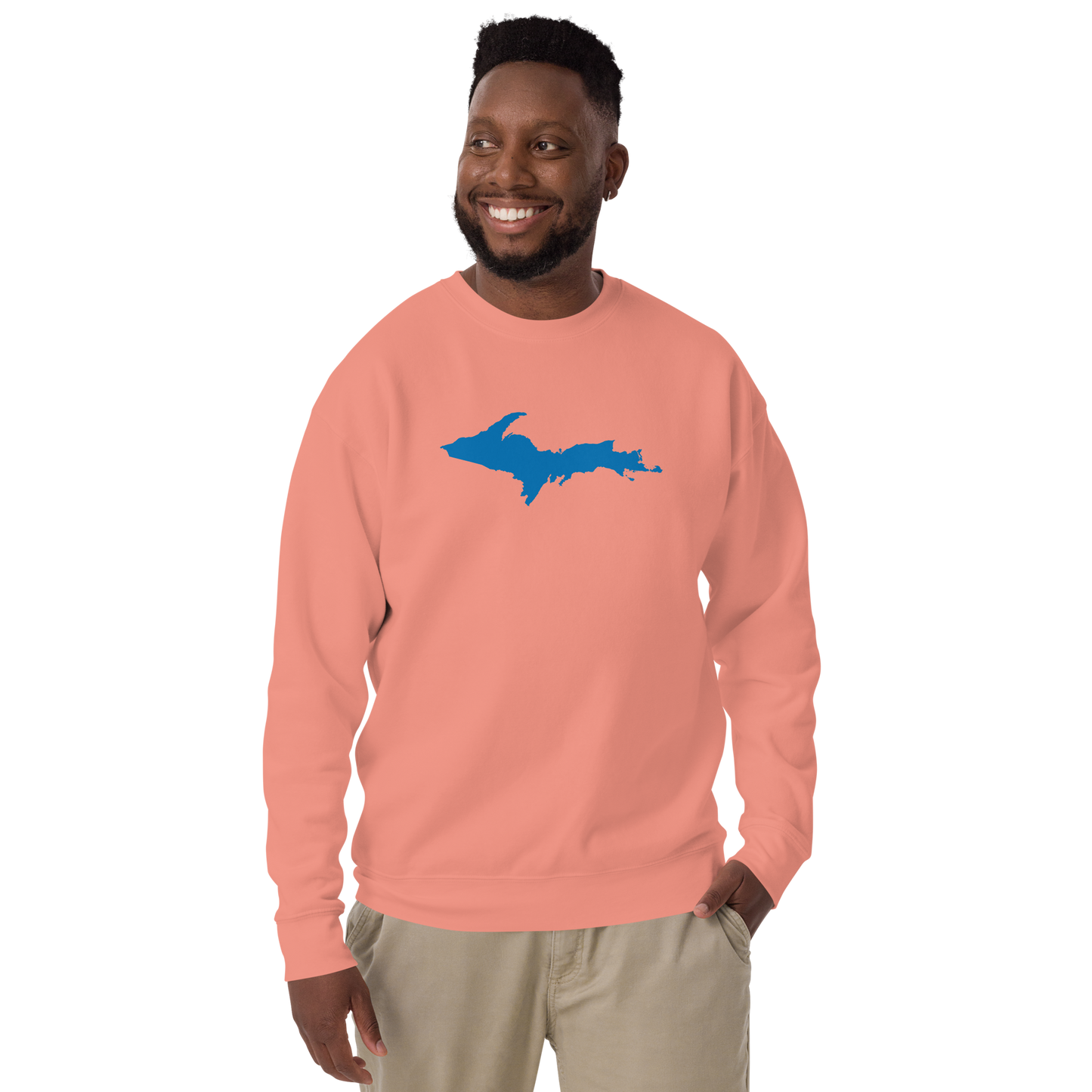 Michigan Upper Peninsula Sweatshirt (w/ Azure UP Outline) | Unisex Premium