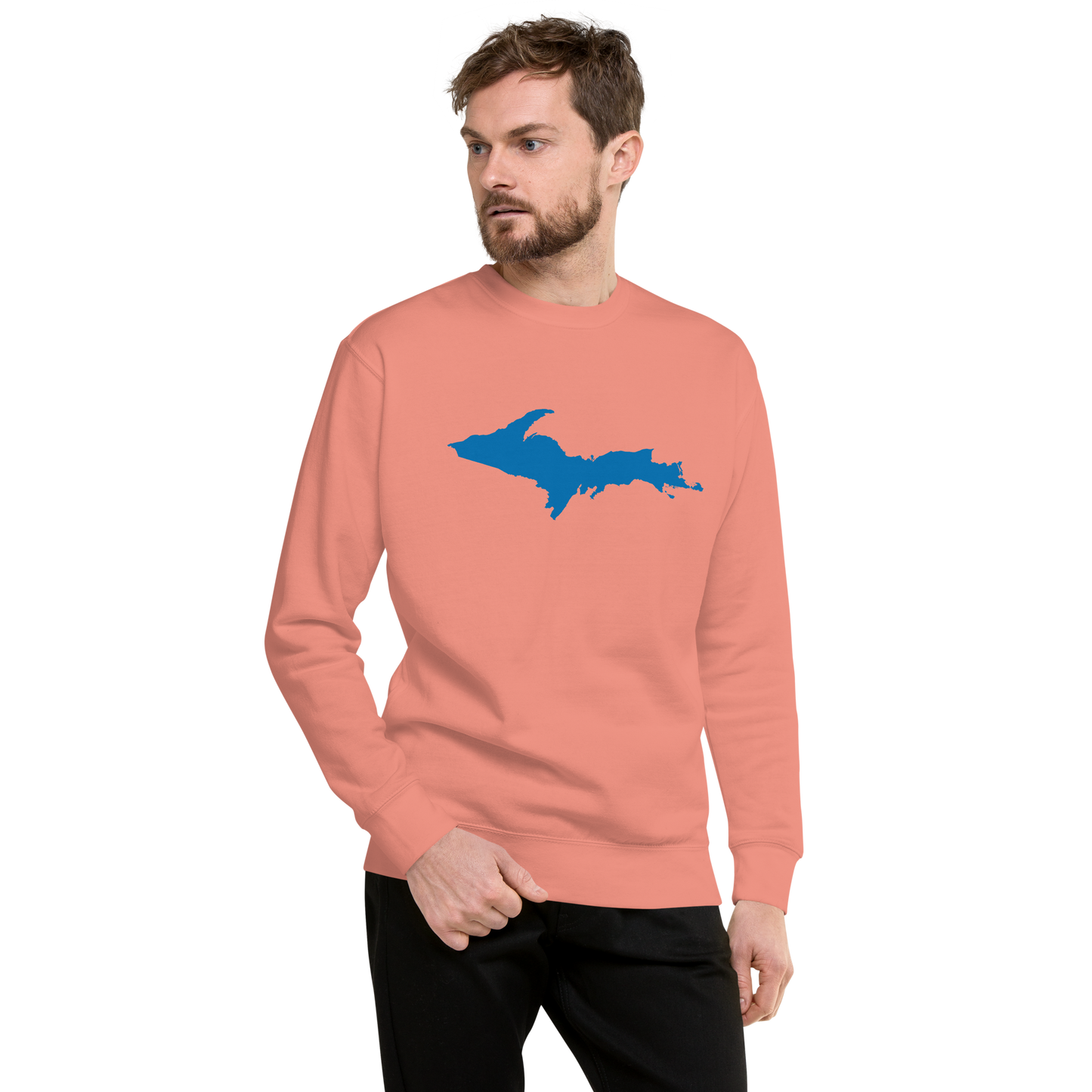 Michigan Upper Peninsula Sweatshirt (w/ Azure UP Outline) | Unisex Premium