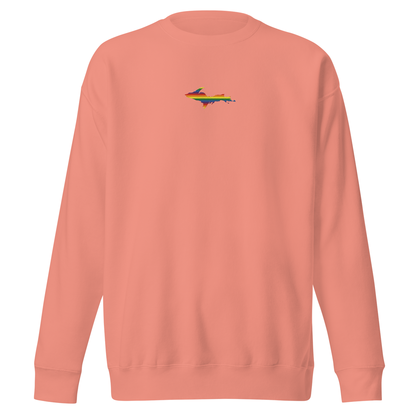 Michigan Upper Peninsula Sweatshirt (w/ Embroidered UP Pride Flag Outline) | Unisex Premium