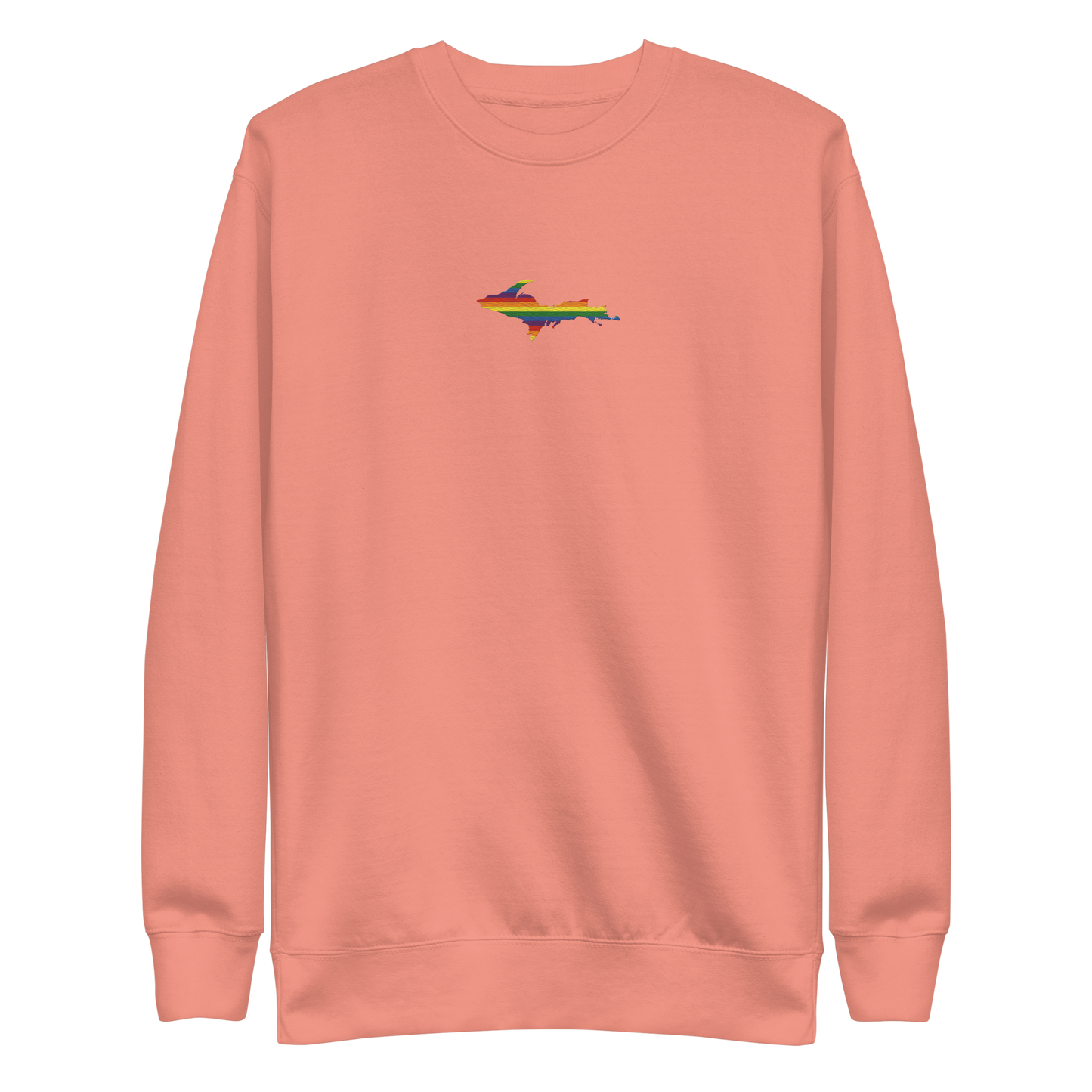 Michigan Upper Peninsula Sweatshirt (w/ Embroidered UP Pride Flag Outline) | Unisex Premium