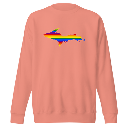 Michigan Upper Peninsula Sweatshirt (w/ UP Pride Flag Outline) | Unisex Premium