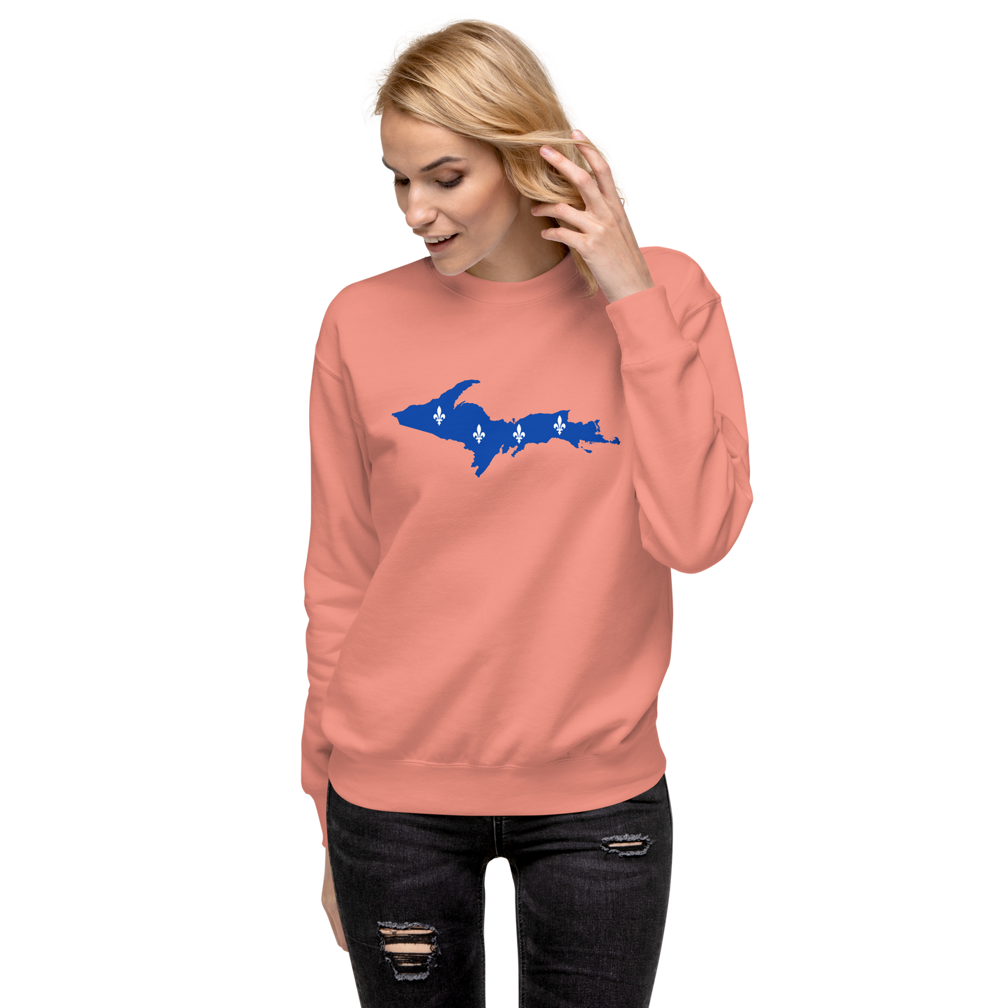 Michigan Upper Peninsula Sweatshirt (w/ UP Quebec Flag Outline) | Unisex Premium