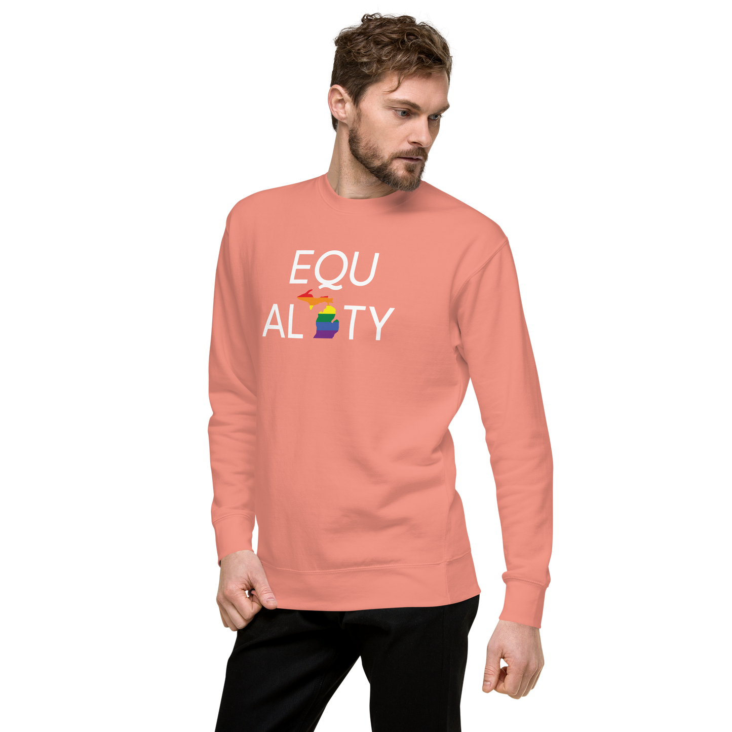 Michigan 'Equality' Premium Sweatshirt (LGBTQ Pride Colors)