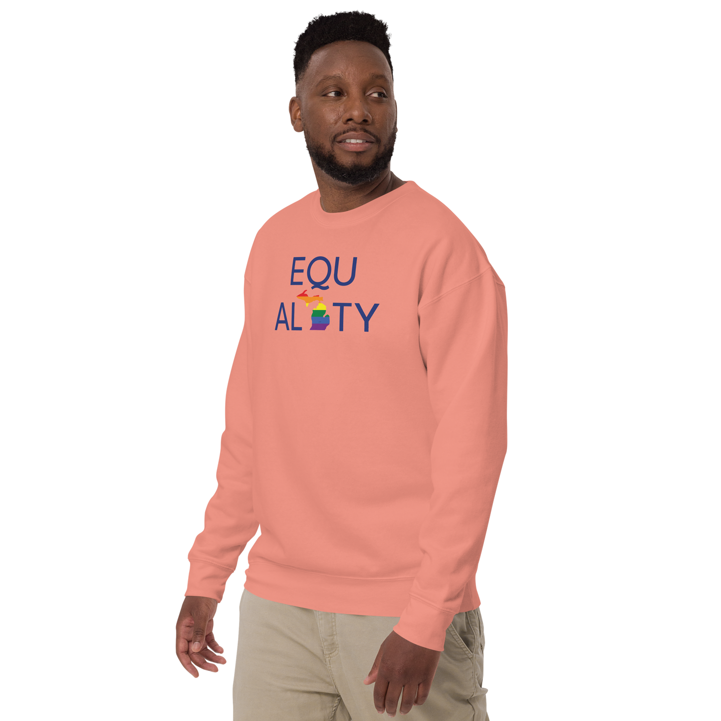 Michigan 'Equality' Premium Sweatshirt (LGBTQ Pride Colors)