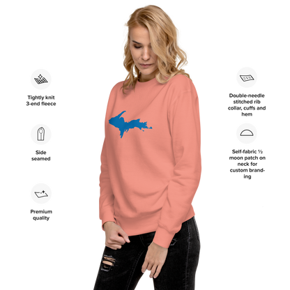 Michigan Upper Peninsula Sweatshirt (w/ Azure UP Outline) | Unisex Premium