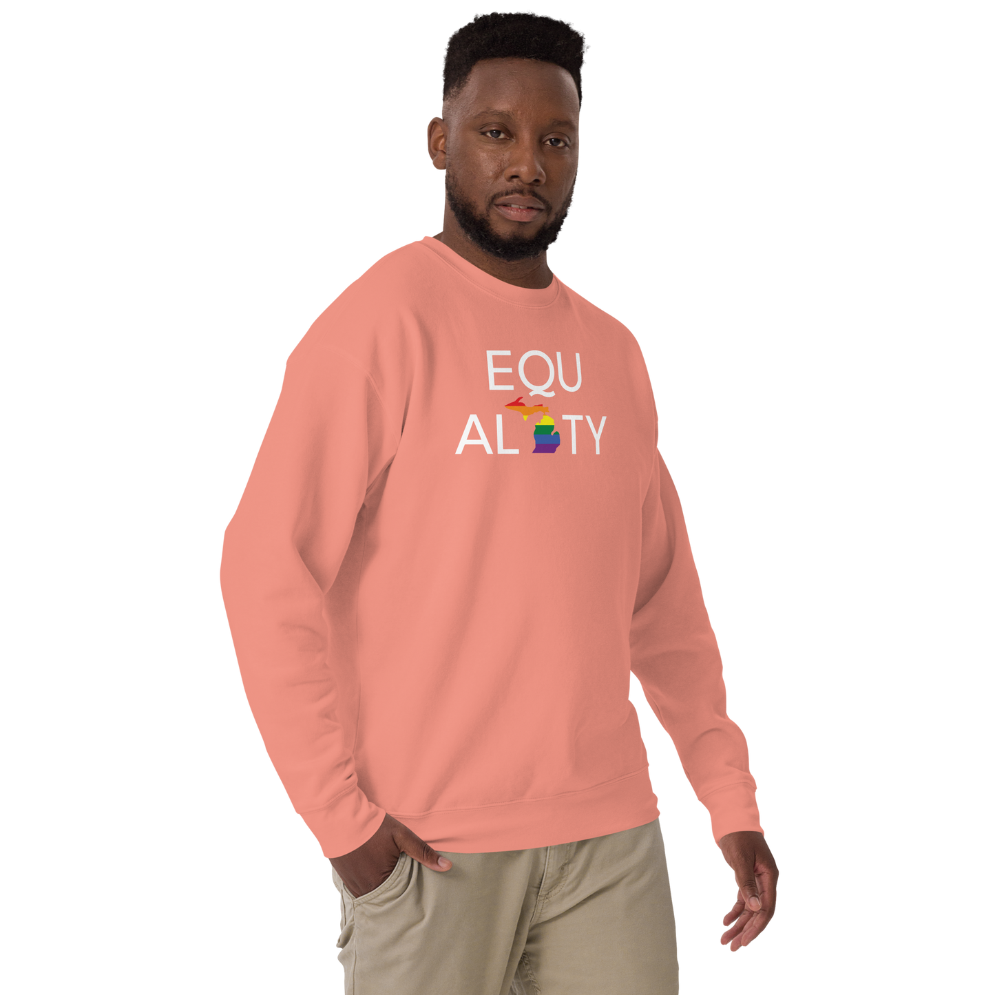 Michigan 'Equality' Premium Sweatshirt (LGBTQ Pride Colors)