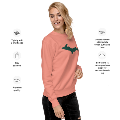 Michigan Upper Peninsula Sweatshirt (w/ Green UP Outline) | Unisex Premium