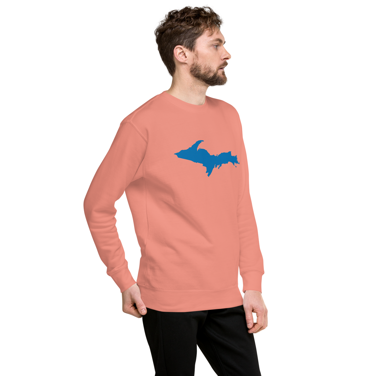 Michigan Upper Peninsula Sweatshirt (w/ Azure UP Outline) | Unisex Premium