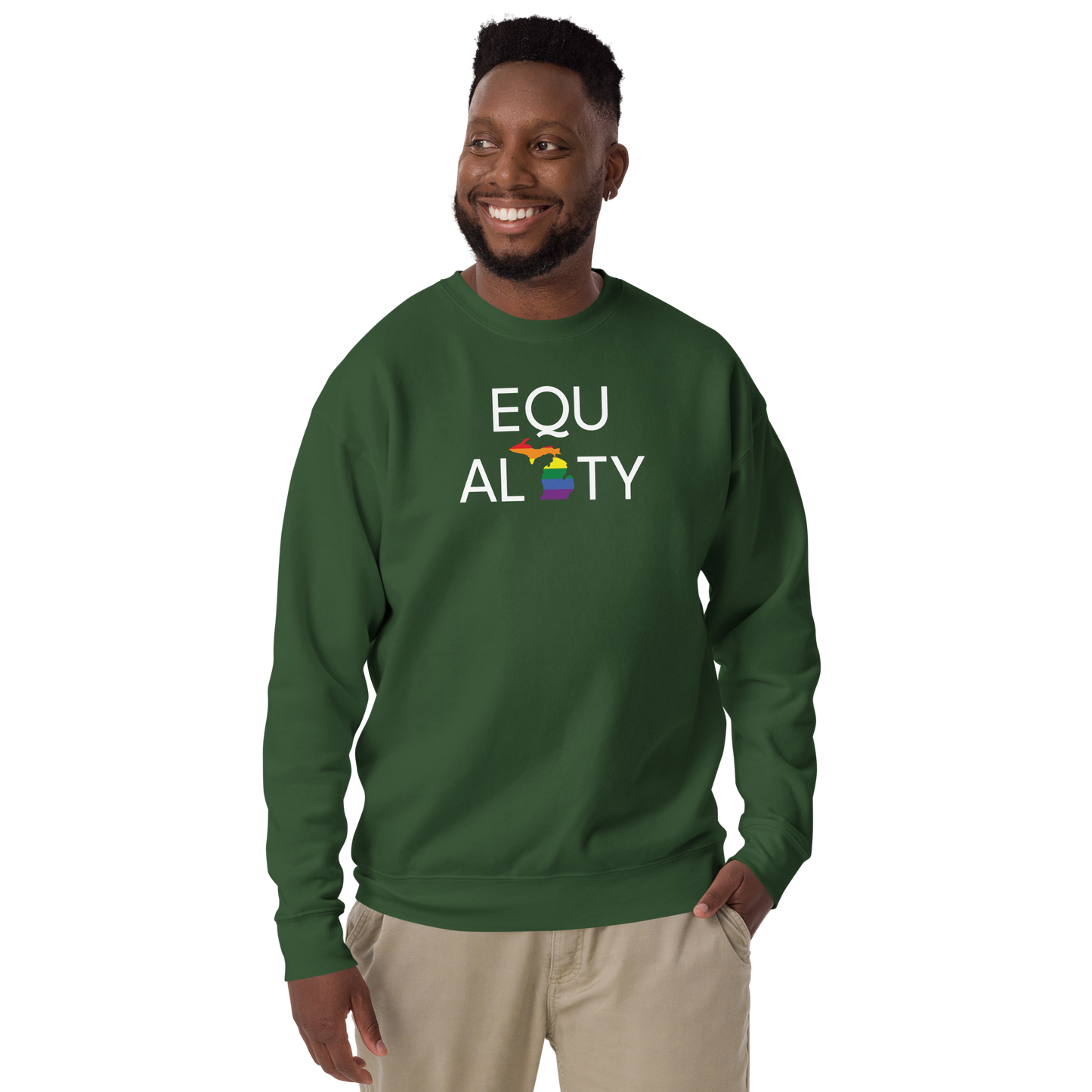 Michigan 'Equality' Premium Sweatshirt (LGBTQ Pride Colors)