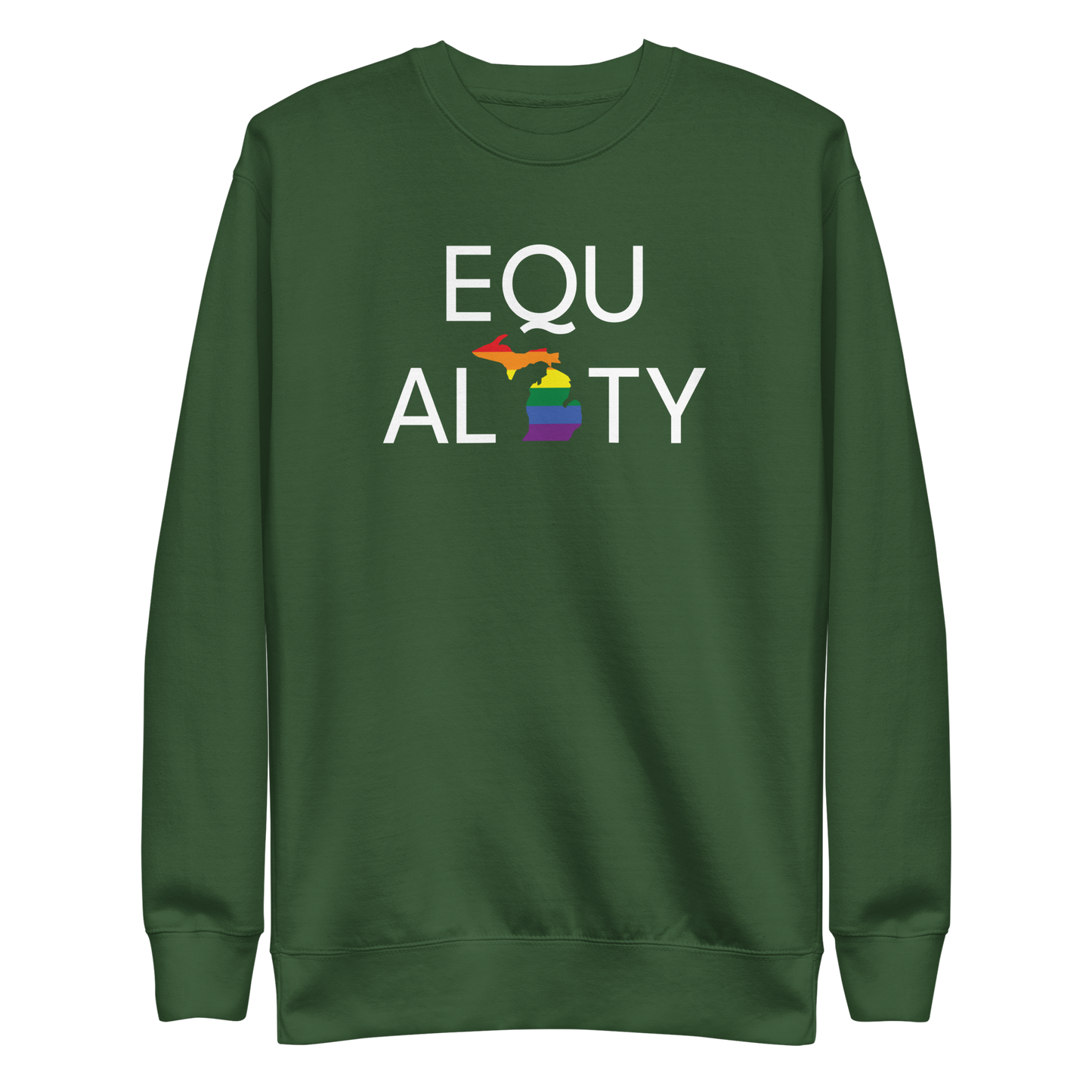 Michigan 'Equality' Premium Sweatshirt (LGBTQ Pride Colors)