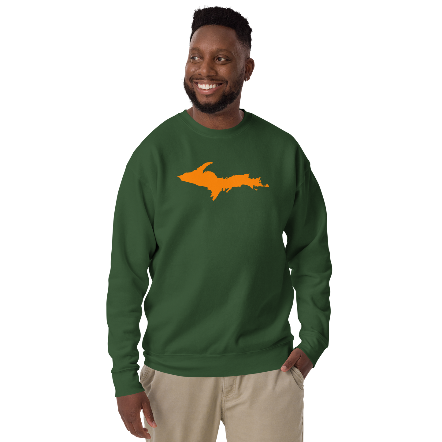 Michigan Upper Peninsula Sweatshirt (w/ Orange UP Outline) | Unisex Premium