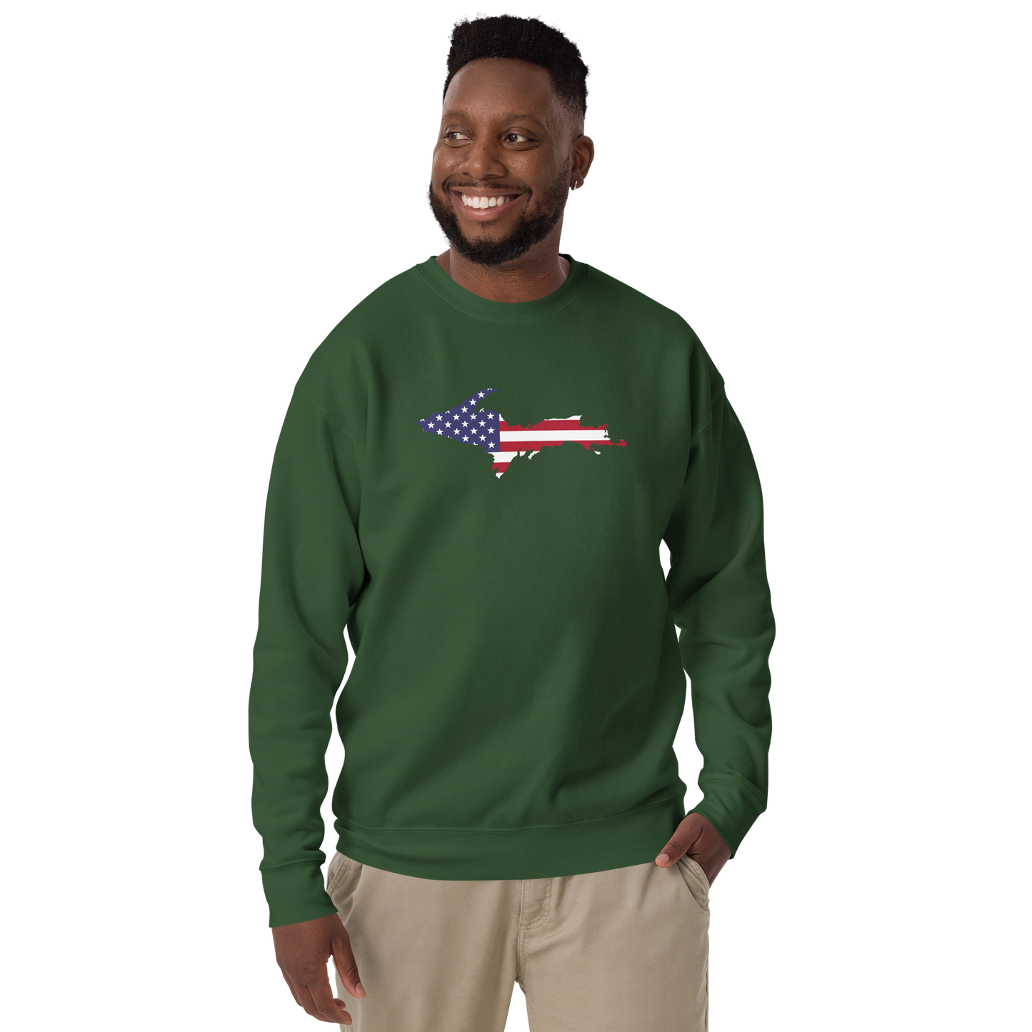 Michigan Upper Peninsula Sweatshirt (w/ UP USA Flag Outline) | Unisex Premium