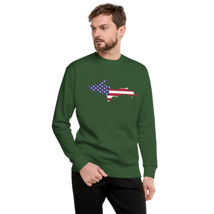 Michigan Upper Peninsula Sweatshirt (w/ UP USA Flag Outline) | Unisex Premium