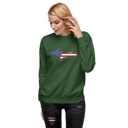 Michigan Upper Peninsula Sweatshirt (w/ UP USA Flag Outline) | Unisex Premium