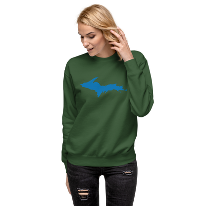 Michigan Upper Peninsula Sweatshirt (w/ Azure UP Outline) | Unisex Premium