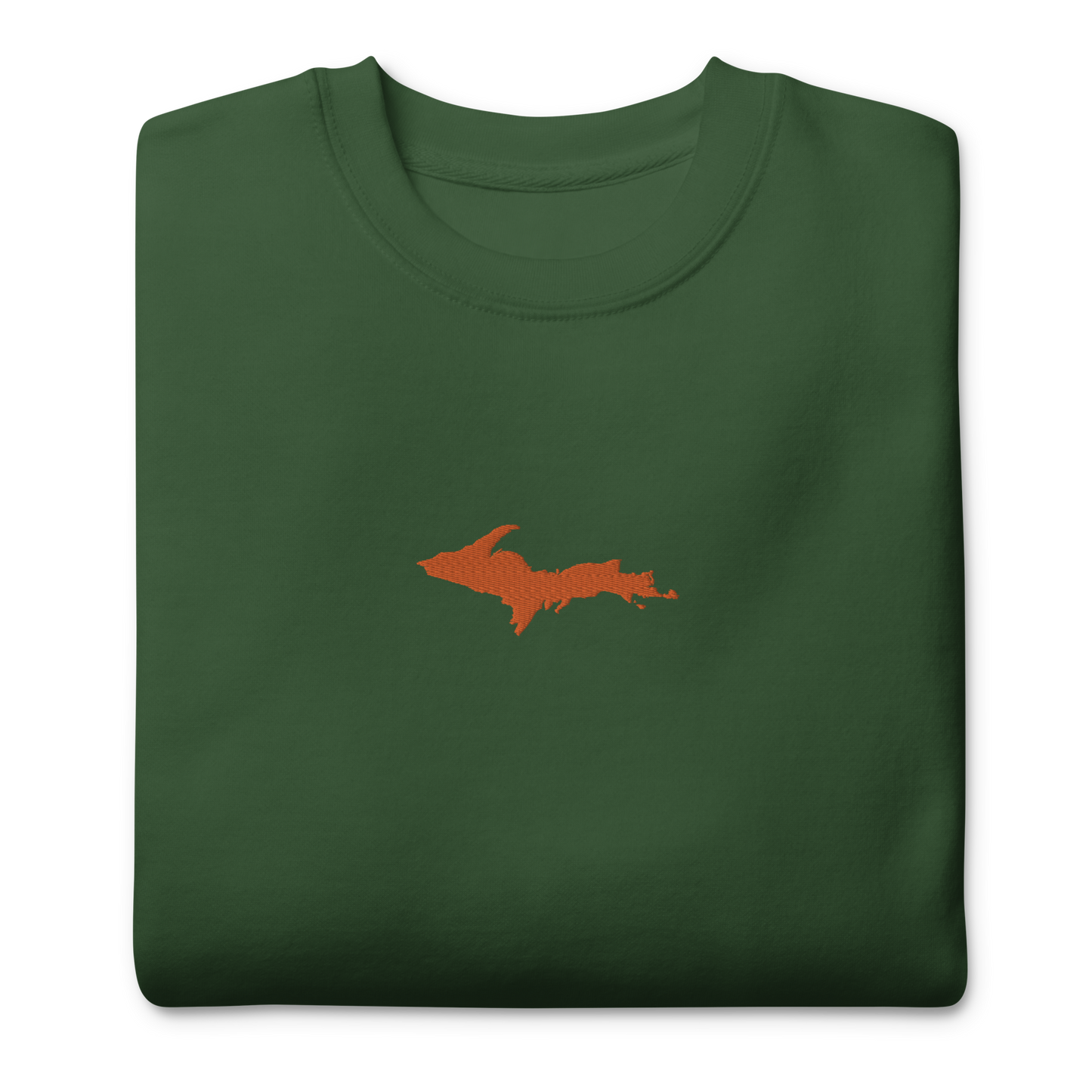 Michigan Upper Peninsula Sweatshirt (w/ Embroidered Orange UP Outline) | Unisex Premium