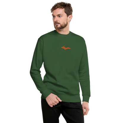 Michigan Upper Peninsula Sweatshirt (w/ Embroidered Orange UP Outline) | Unisex Premium