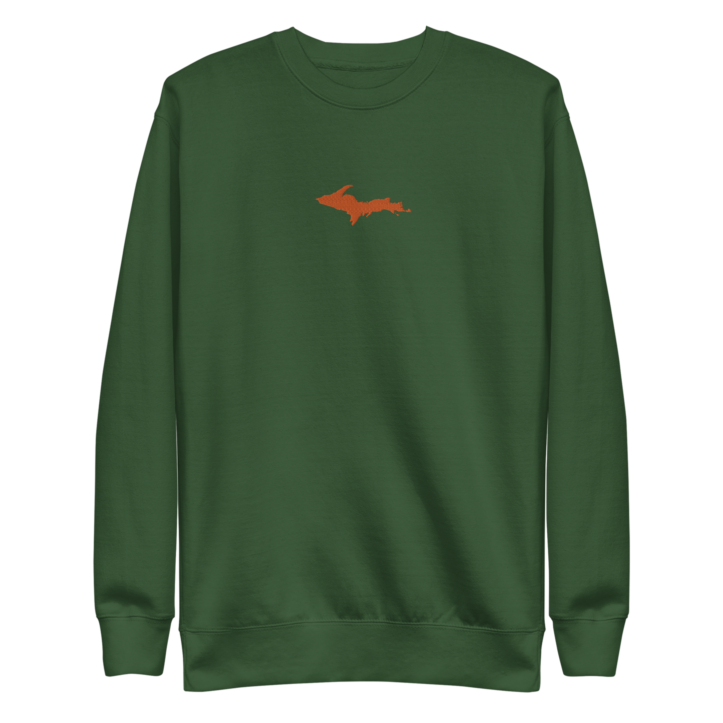 Michigan Upper Peninsula Sweatshirt (w/ Embroidered Orange UP Outline) | Unisex Premium