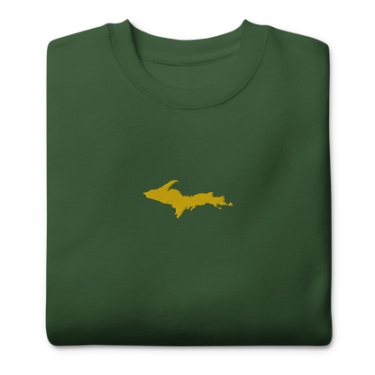 Michigan Upper Peninsula Sweatshirt (w/ Embroidered Gold UP Outline) | Unisex Premium