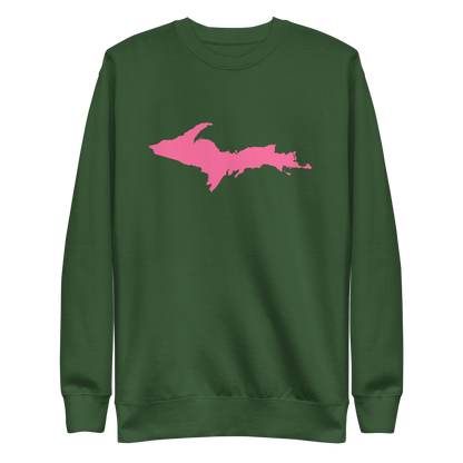 Michigan Upper Peninsula Sweatshirt (w/ Pink UP Outline) | Unisex Premium