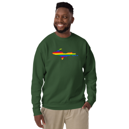 Michigan Upper Peninsula Sweatshirt (w/ UP Pride Flag Outline) | Unisex Premium