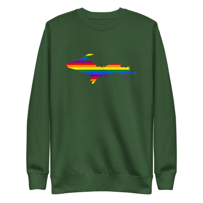 Michigan Upper Peninsula Sweatshirt (w/ UP Pride Flag Outline) | Unisex Premium