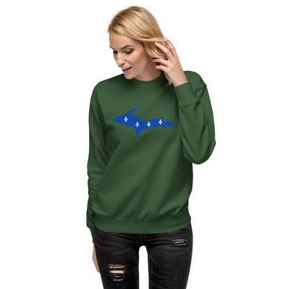 Michigan Upper Peninsula Sweatshirt (w/ UP Quebec Flag Outline) | Unisex Premium