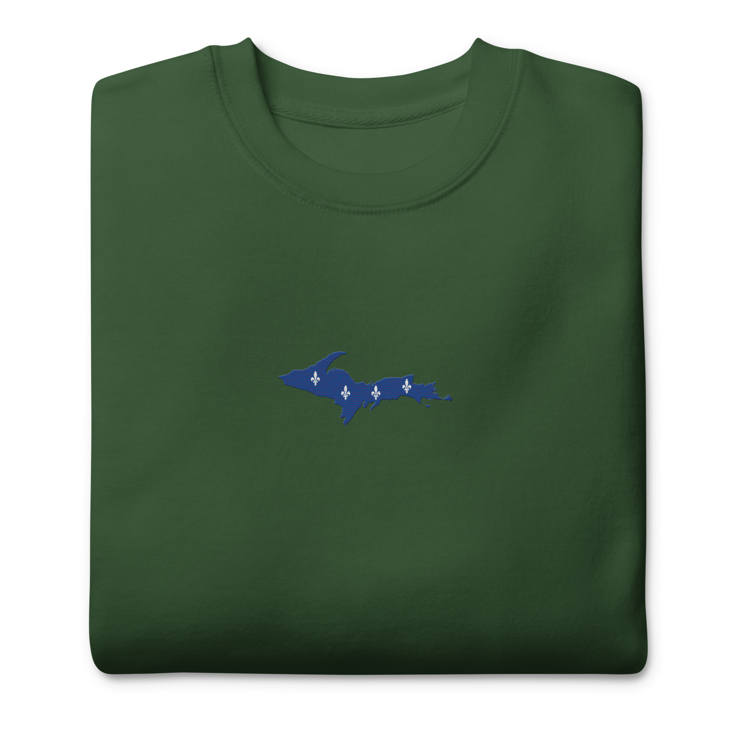 Michigan Upper Peninsula Sweatshirt (w/ Embroidered UP Quebec Flag Outline) | Unisex Premium