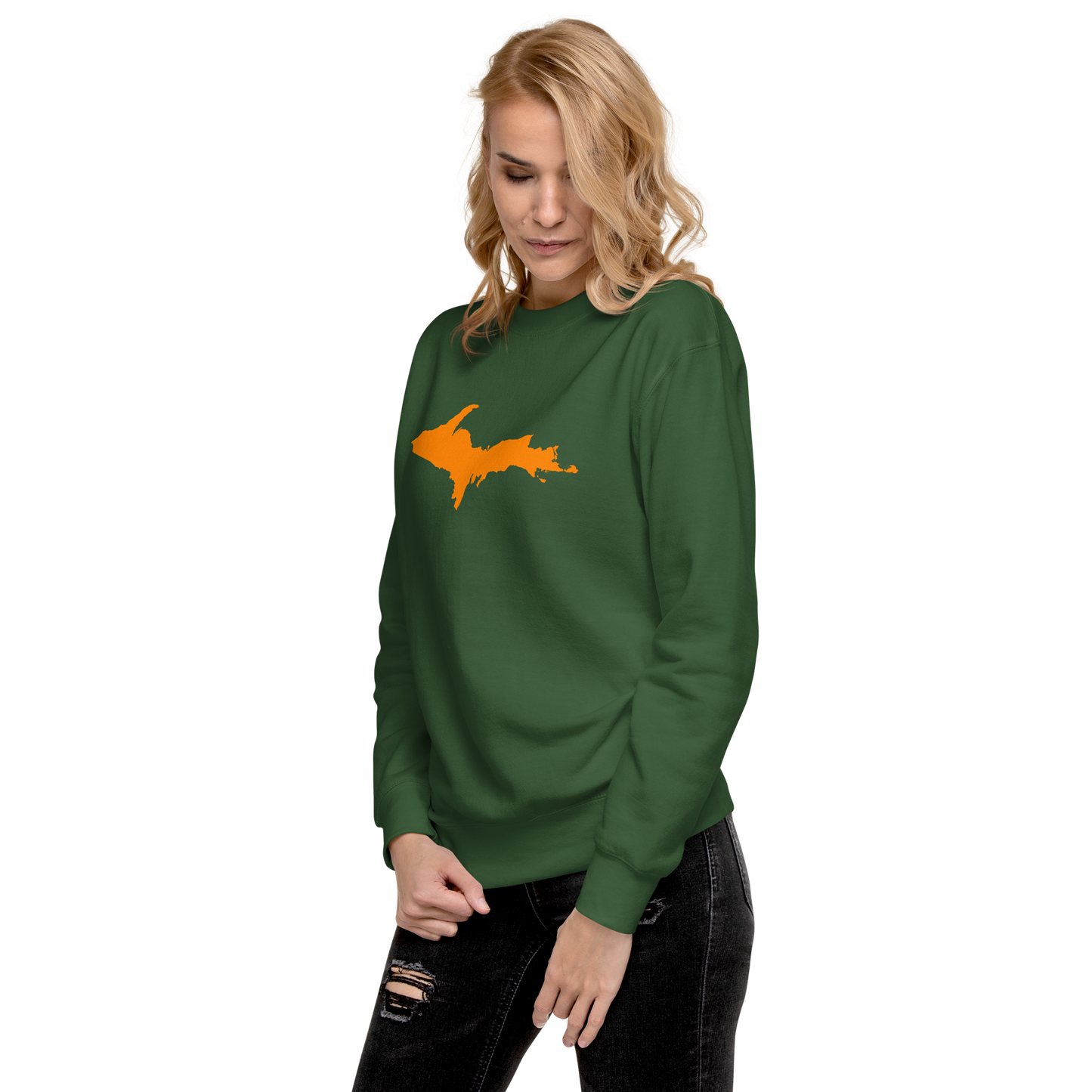 Michigan Upper Peninsula Sweatshirt (w/ Orange UP Outline) | Unisex Premium