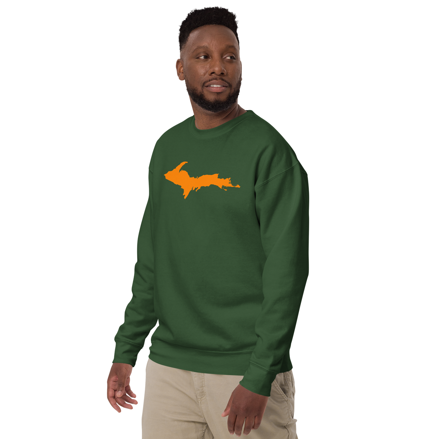 Michigan Upper Peninsula Sweatshirt (w/ Orange UP Outline) | Unisex Premium