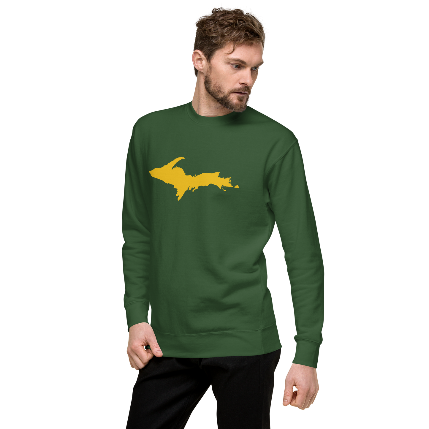 Michigan Upper Peninsula Sweatshirt (w/ Gold UP Outline) | Unisex Premium