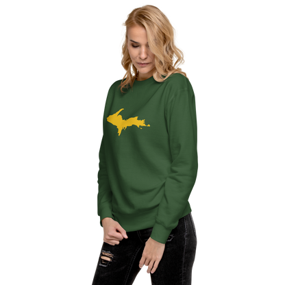 Michigan Upper Peninsula Sweatshirt (w/ Gold UP Outline) | Unisex Premium