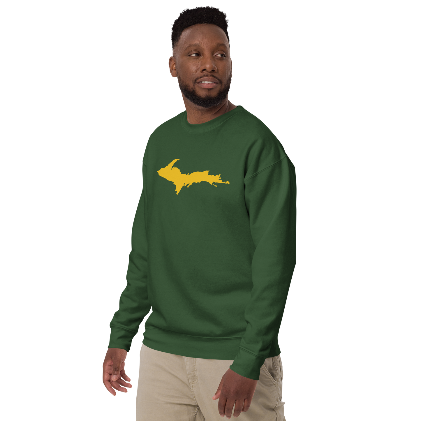 Michigan Upper Peninsula Sweatshirt (w/ Gold UP Outline) | Unisex Premium