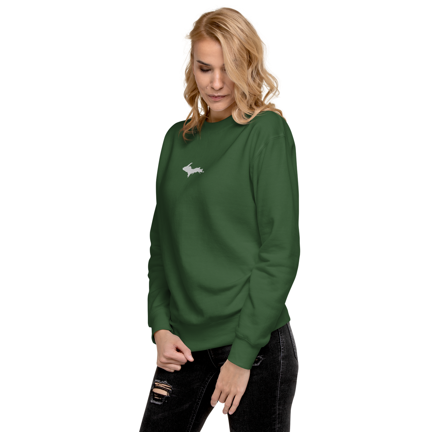 Michigan Upper Peninsula Sweatshirt (w/ Embroidered UP Outline) | Unisex Premium