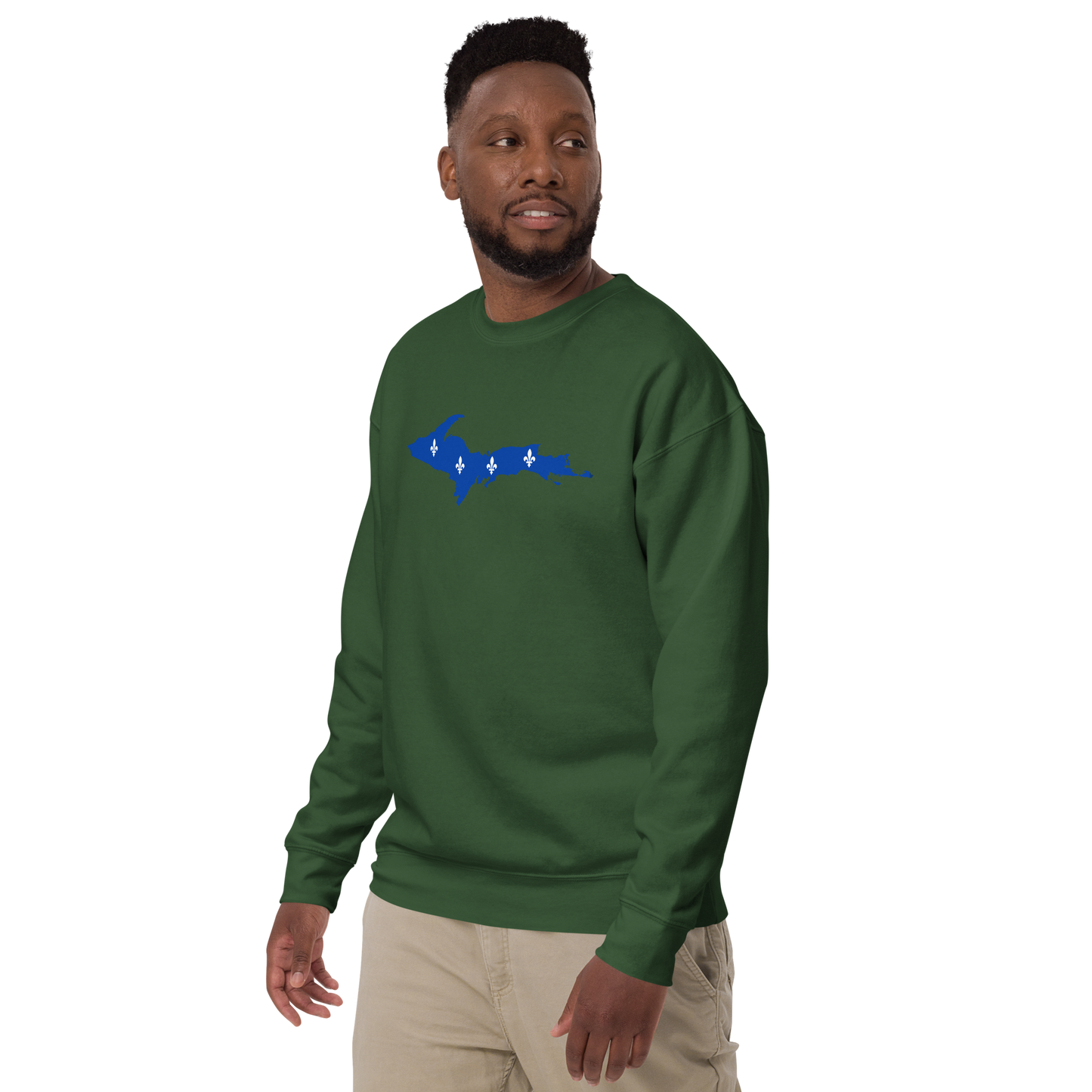 Michigan Upper Peninsula Sweatshirt (w/ UP Quebec Flag Outline) | Unisex Premium