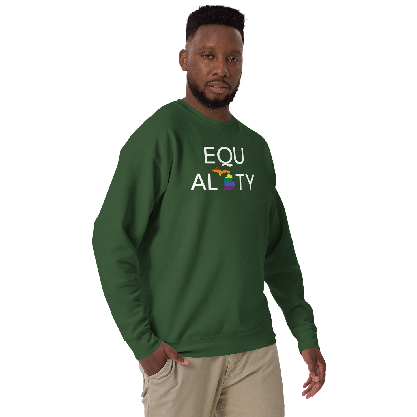 Michigan 'Equality' Premium Sweatshirt (LGBTQ Pride Colors)