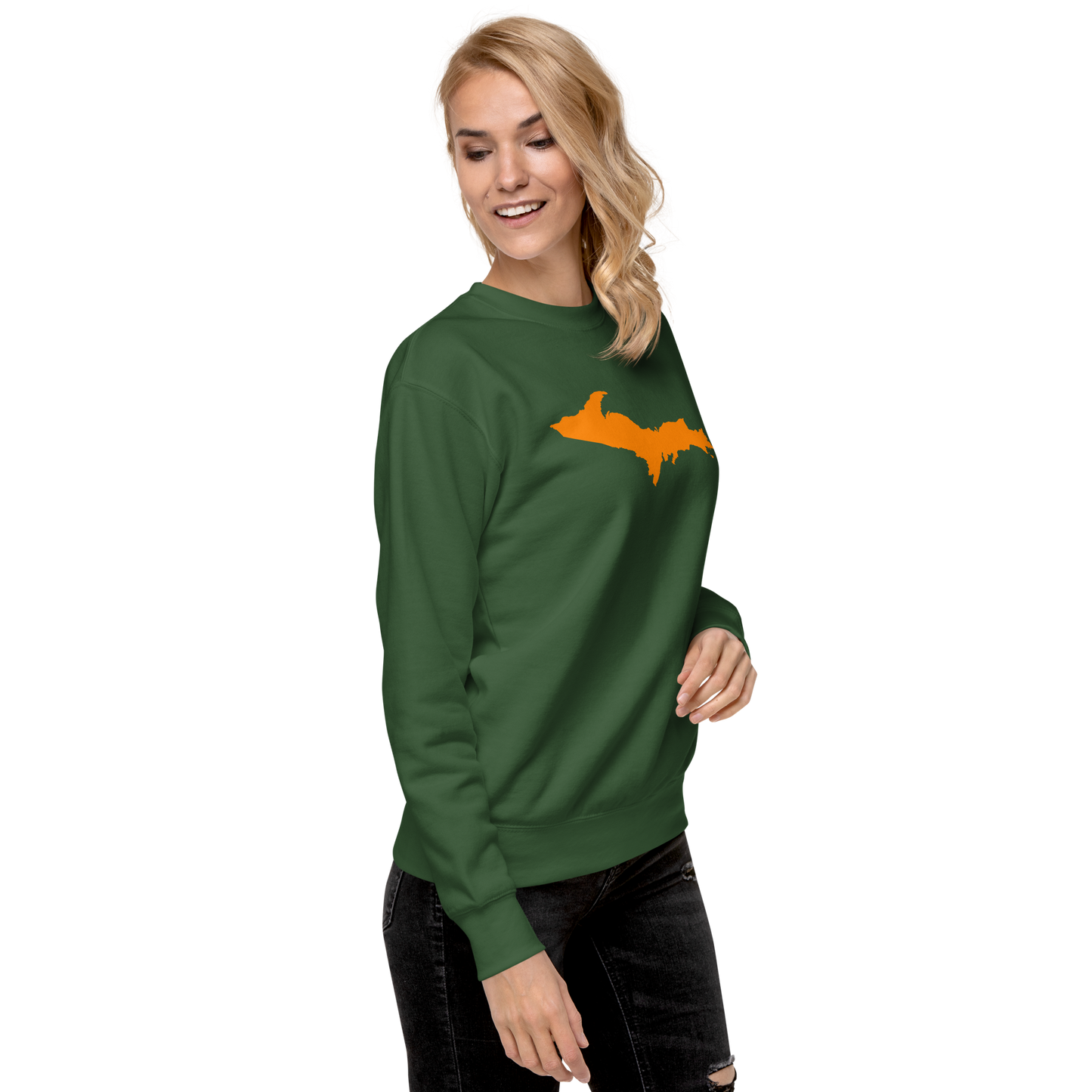 Michigan Upper Peninsula Sweatshirt (w/ Orange UP Outline) | Unisex Premium