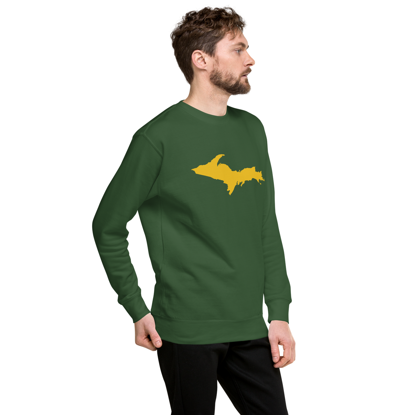 Michigan Upper Peninsula Sweatshirt (w/ Gold UP Outline) | Unisex Premium