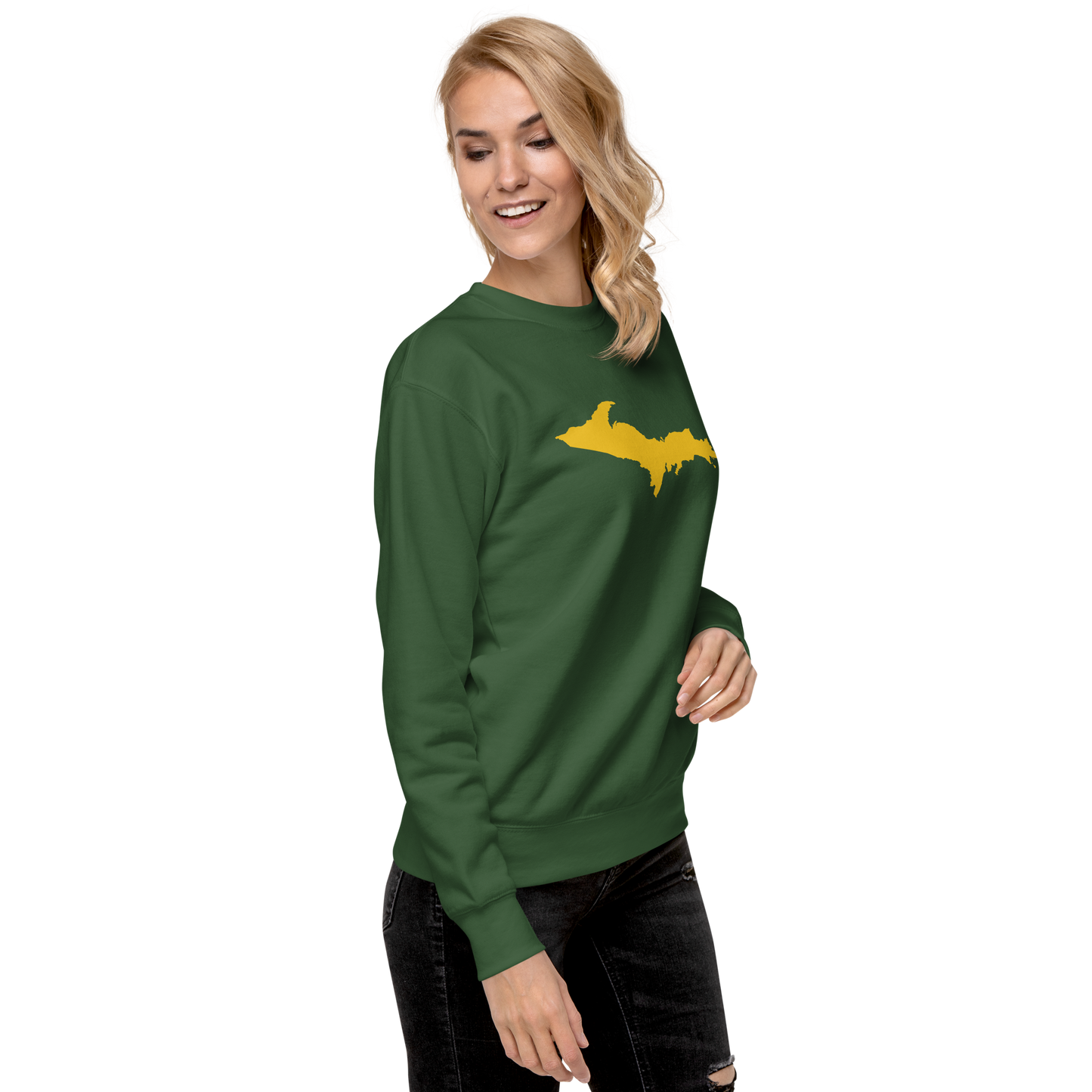 Michigan Upper Peninsula Sweatshirt (w/ Gold UP Outline) | Unisex Premium