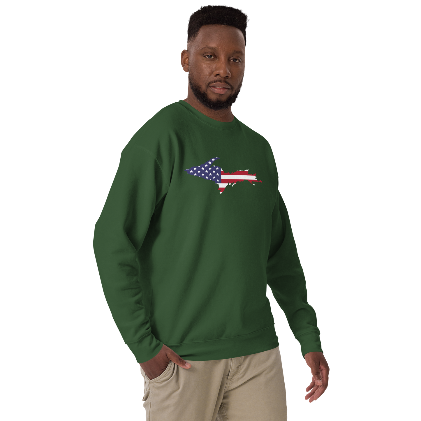 Michigan Upper Peninsula Sweatshirt (w/ UP USA Flag Outline) | Unisex Premium