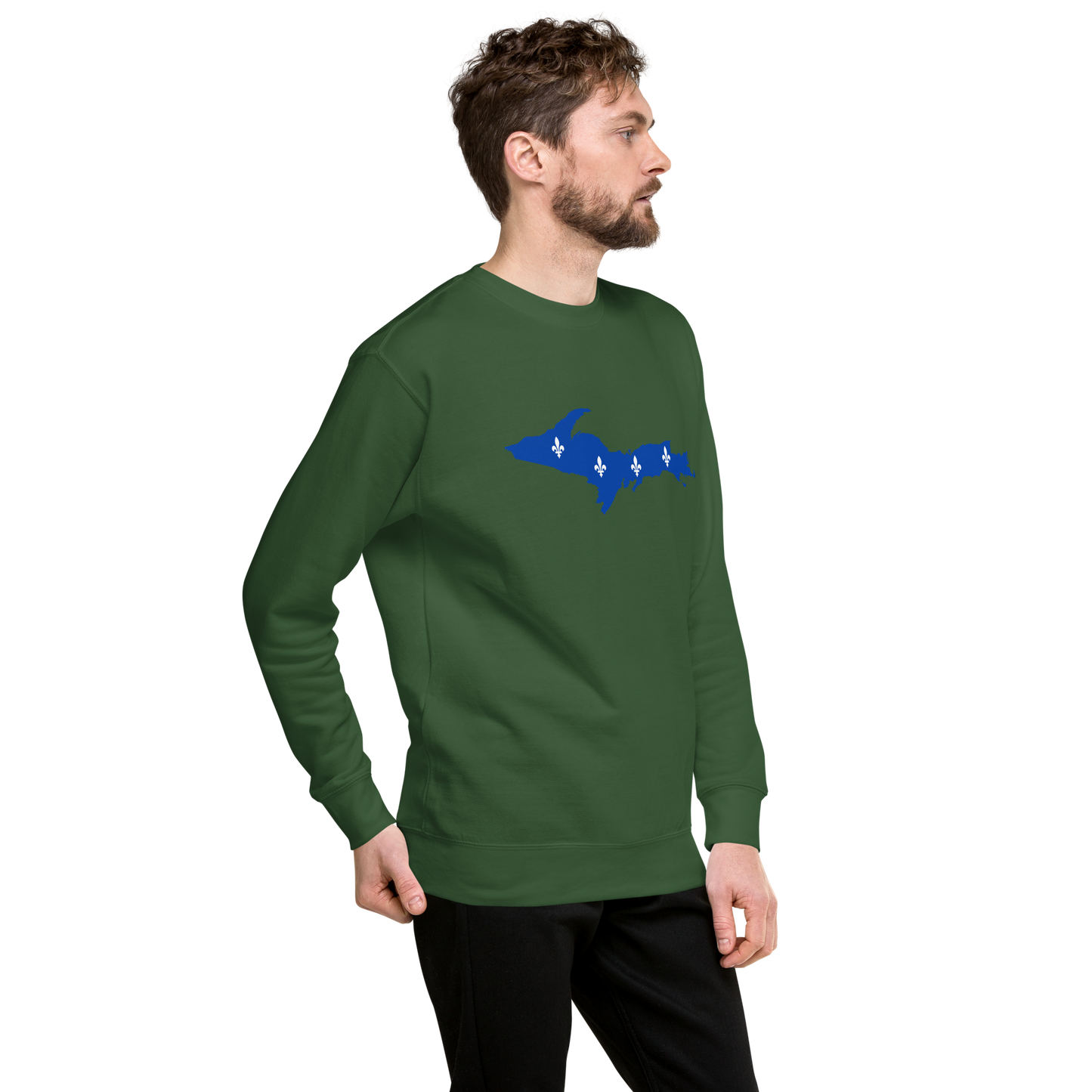 Michigan Upper Peninsula Sweatshirt (w/ UP Quebec Flag Outline) | Unisex Premium