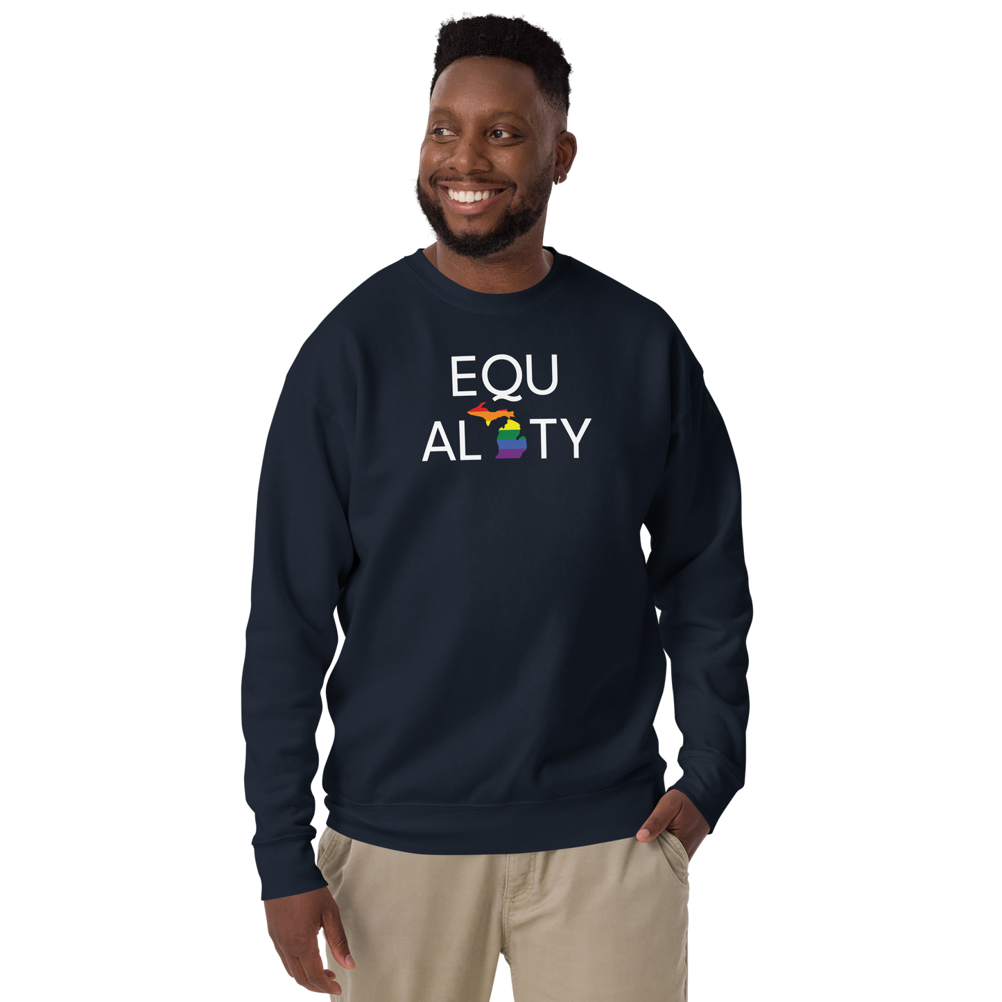 Michigan 'Equality' Premium Sweatshirt (LGBTQ Pride Colors)