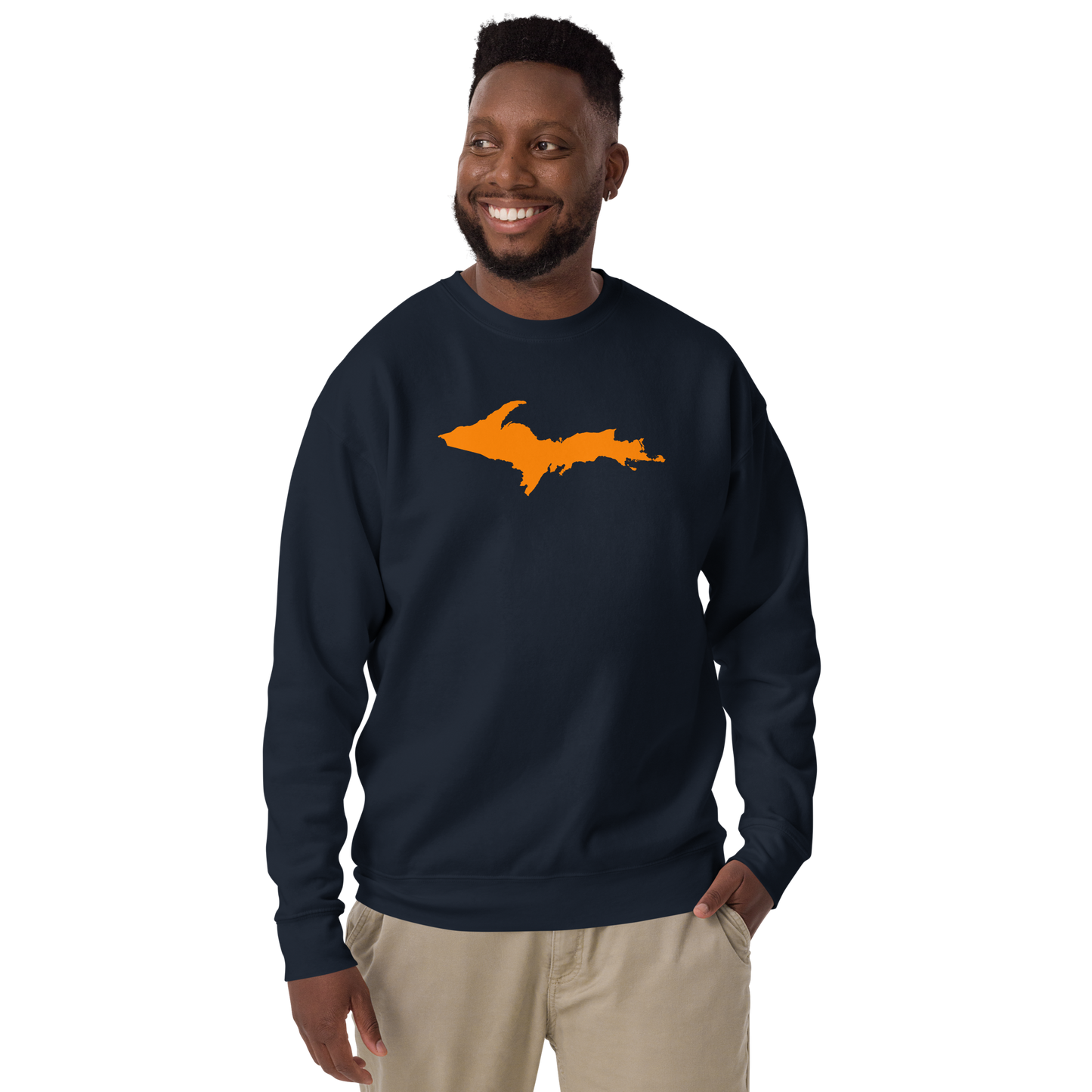 Michigan Upper Peninsula Sweatshirt (w/ Orange UP Outline) | Unisex Premium