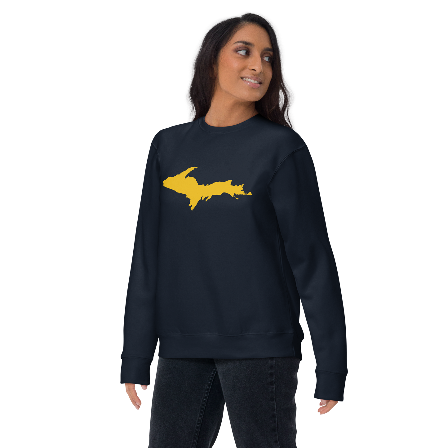 Michigan Upper Peninsula Sweatshirt (w/ Gold UP Outline) | Unisex Premium