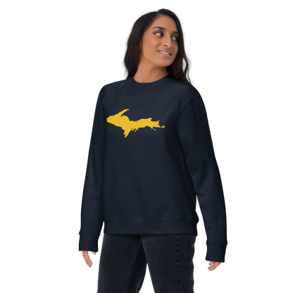 Michigan Upper Peninsula Sweatshirt (w/ Gold UP Outline) | Unisex Premium