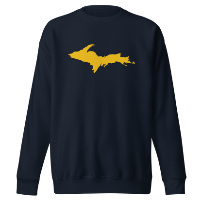 Michigan Upper Peninsula Sweatshirt (w/ Gold UP Outline) | Unisex Premium