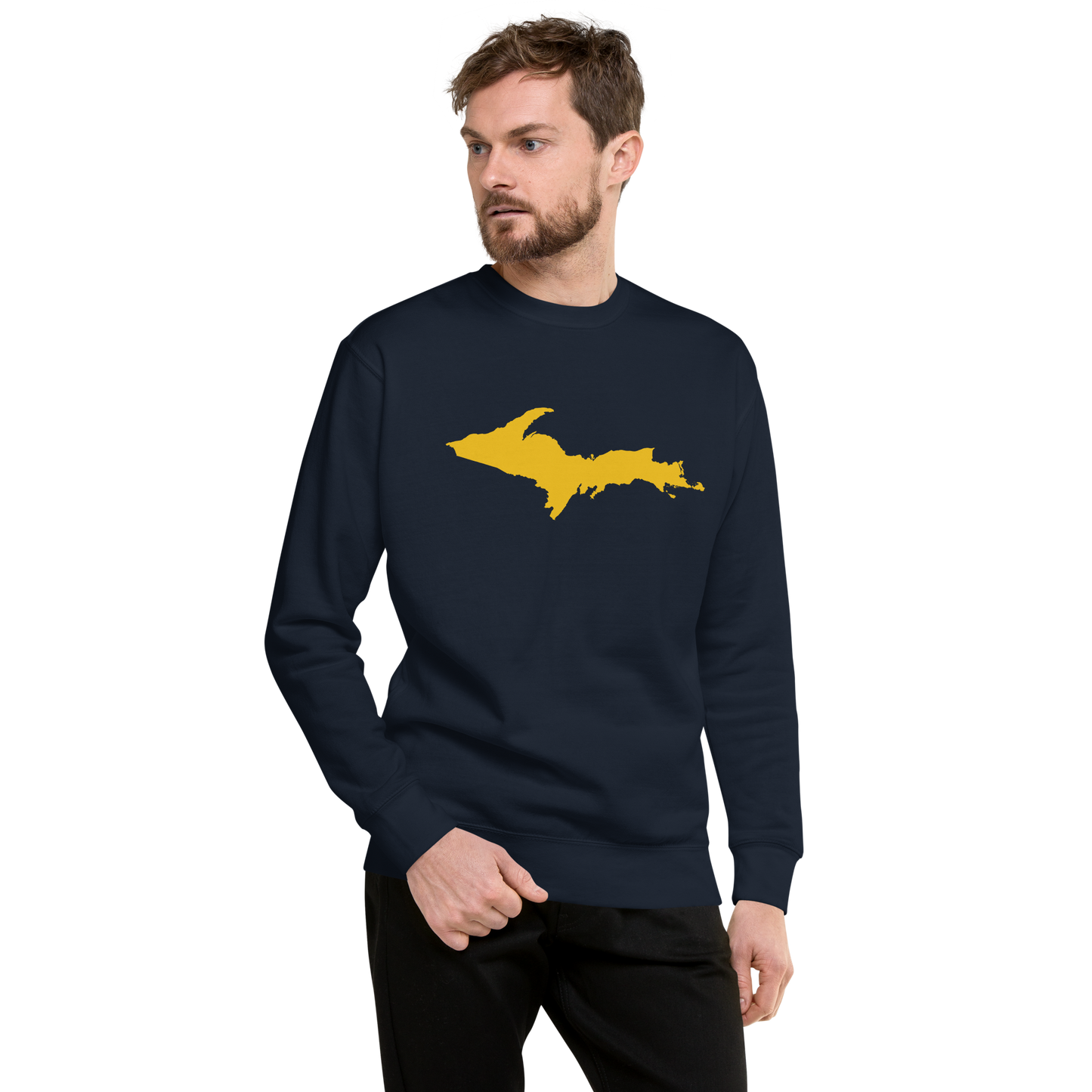 Michigan Upper Peninsula Sweatshirt (w/ Gold UP Outline) | Unisex Premium