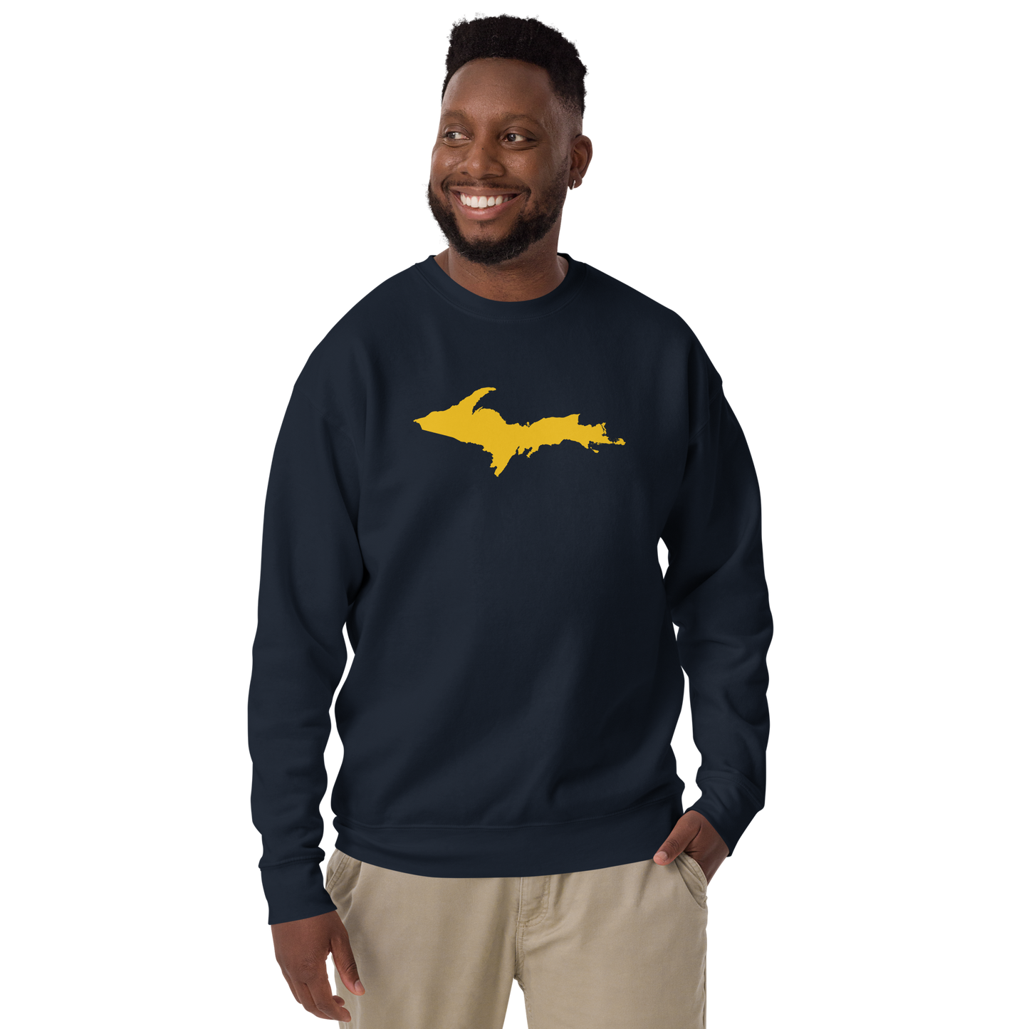 Michigan Upper Peninsula Sweatshirt (w/ Gold UP Outline) | Unisex Premium