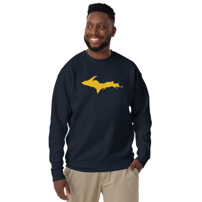 Michigan Upper Peninsula Sweatshirt (w/ Gold UP Outline) | Unisex Premium